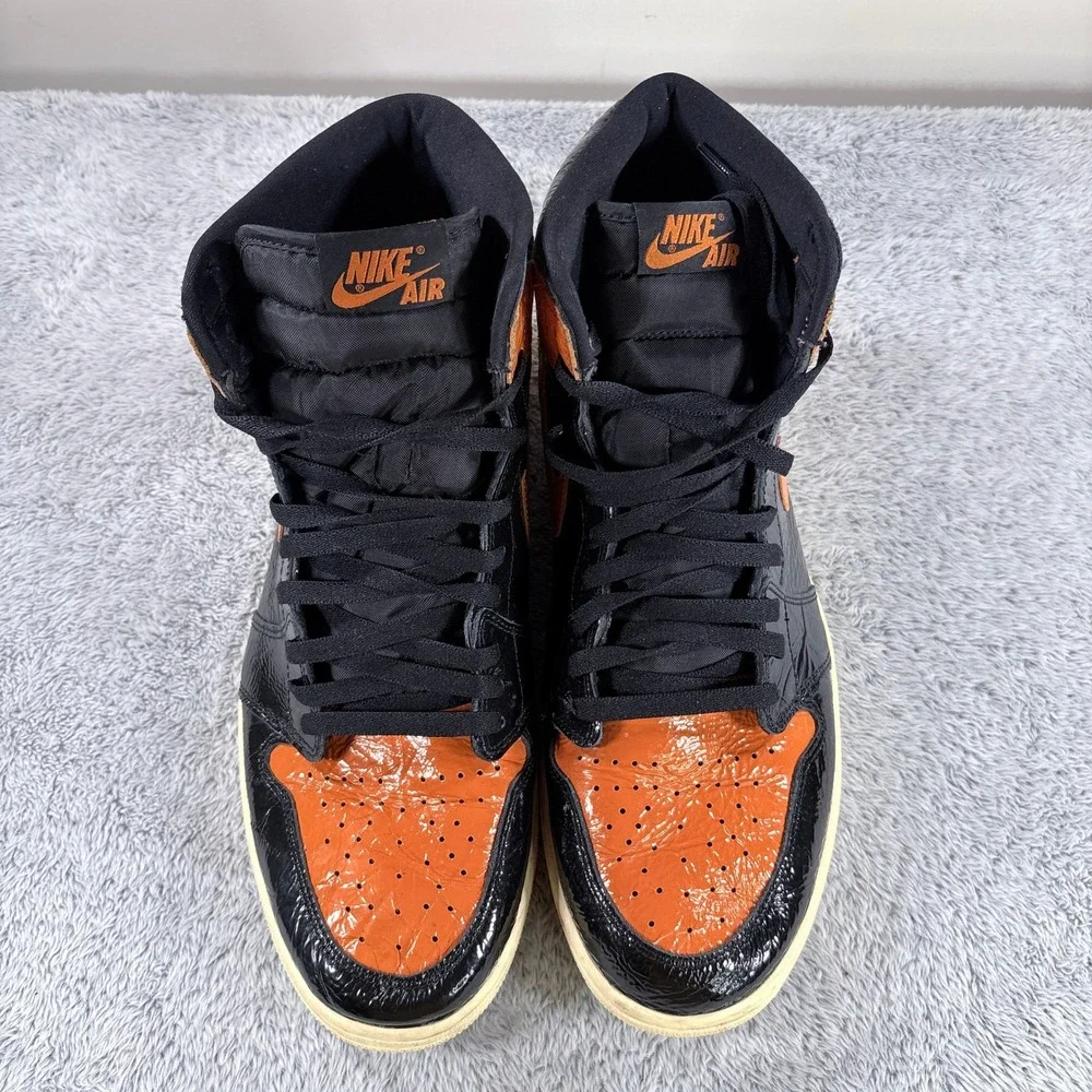 Jordan 1 Retro High Shattered Backboard 3.0 Black Orange 555088-028 Mens Size 14